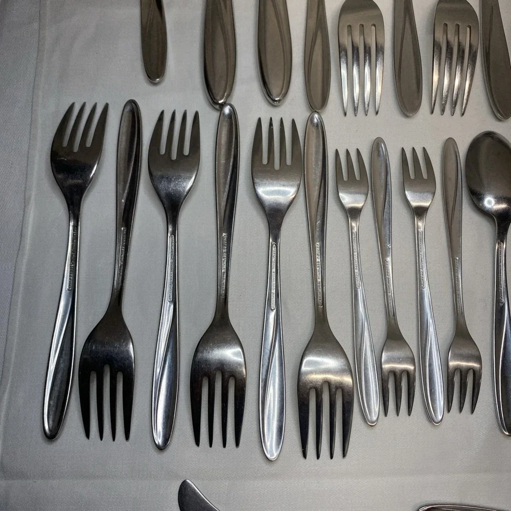 International Deluxe Stainless Flatware CHRISTIANIA‎ 36 Pc Forks Spoons Etc Lot